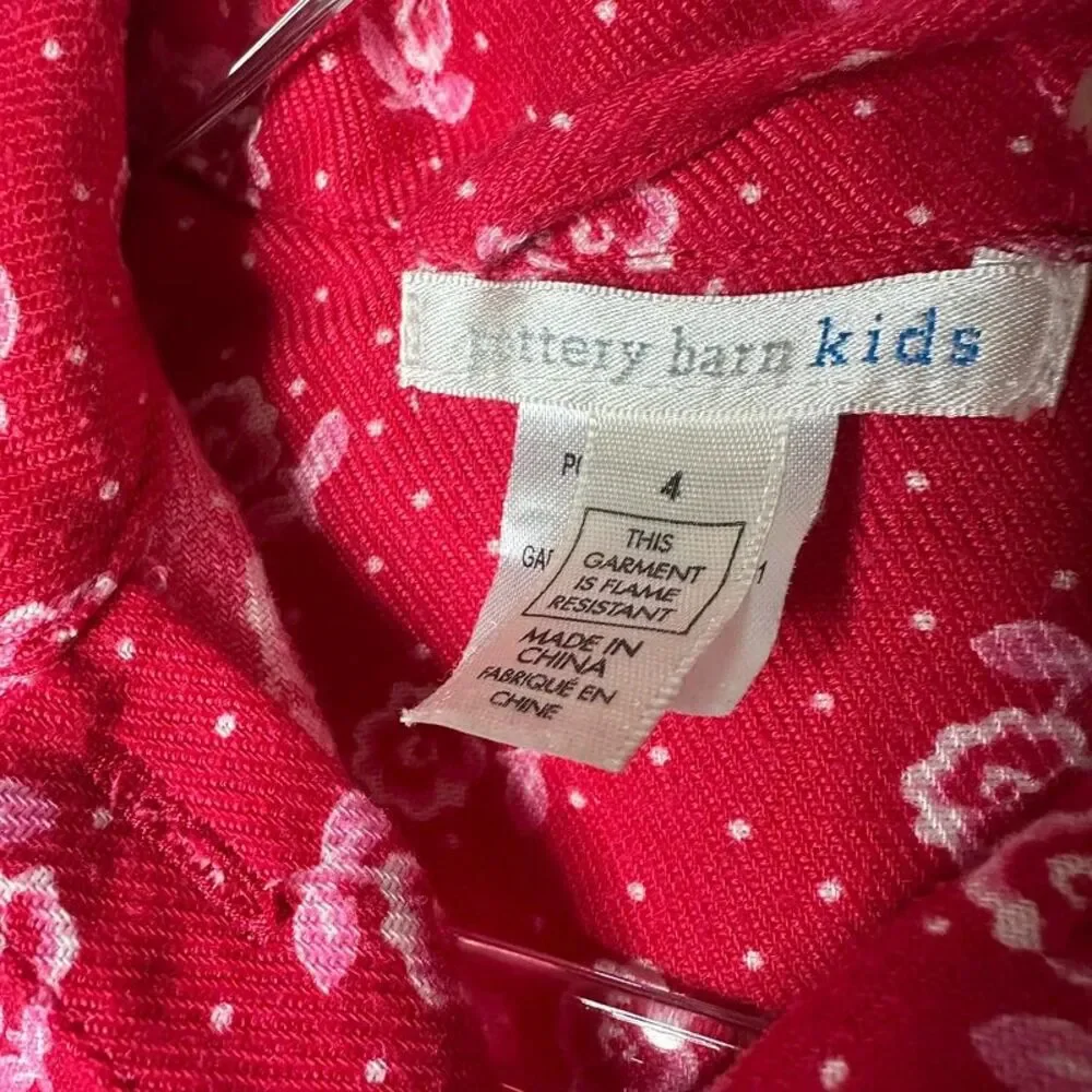 Pottery Barn Kids vintage floral flannel nightgown 4